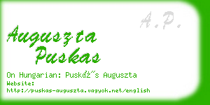 auguszta puskas business card